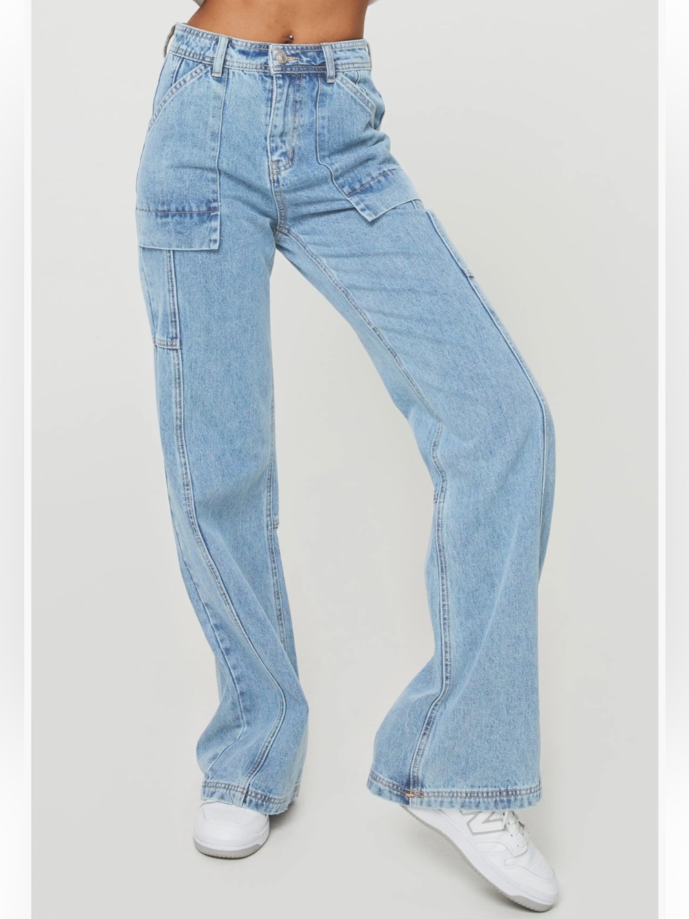 Princess Polly Wide-Leg Cargo Jeans